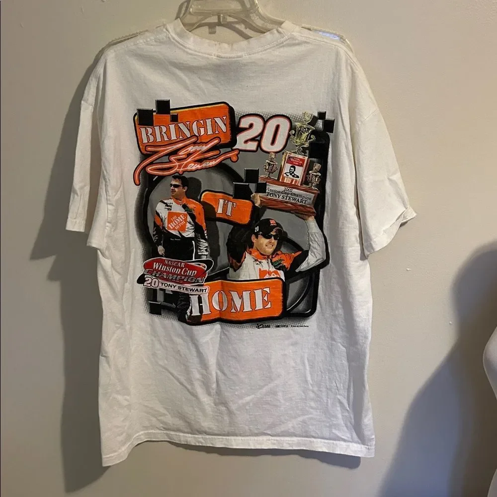 2002 Tony Stewart #20 Home Depot Racing NASCAR Winston Champion T-Shirt Stains*